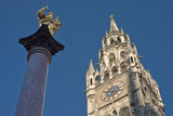 Marienplatz+with+Town+Hall+and+Mary%27s+Column+in+the+Town+Center+