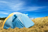 Special+tent+set+on+the+grassland+of+high+mountain.+