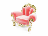isolated+red+royal+velvet+armchair+