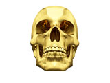 isolated+gold+skull+over+white