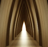 wood+corridor+view