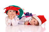 Cute+little+children+with+christmas+hats+