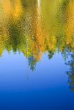 Fall+colored+forest+reflections+on+the+blue+water+