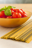 Italian+tomato+pasta+ingredients+on+the+table+