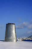 Boat+stainless+steel+oval+chimney+over+blue+sunny+sky