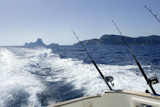 Boat+trolling+fishing+on+Mediterranean+Ibiza+Balearic+Islands