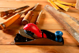 carpenter+craftman+hand+tools+saw+hammer+wood+tape+plane+gouge