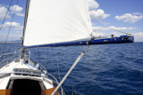 sailboat+vintage+sailing+blue+sea+ocean+clear+summer+sky