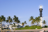 Florida+Pompano+Beach+Lighthouse+palm+trees+and+blue+sky