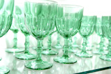 Green+cups+rows+glass+crystal+luxury+kitchenware