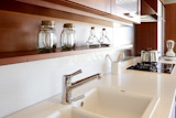 red+wood+kitchen+white+kitchen+bench+modern+interior+decoration