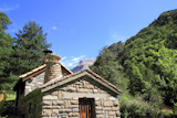 stone+mountain+house+in+Pyrenees+mountains+Huesca+Spain+Aragon