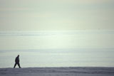 Man+Walking+Along+An+Empty+Beach