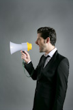 bullhorn+businessman+megaphone+profile+shouting+loud