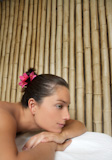 beauty+therapy+beautiful+profile+woman+laying+bamboo+background