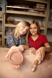 Cute+young+girls+in+a+clay+studio