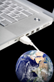 Laptop+connected+to+Earth
