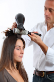 Hairdresser+drying+woman%27s+hair