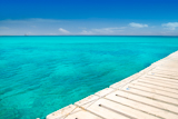 Illetes+illetas+beach+wooden+pier+turquoise+sea+Formentera+Balearic+islands+Mediterranean