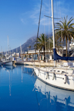 Denia+marina+port+boats+and+Mongo+mountain+in+Alicante+Spain