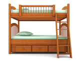 bunk+bed+isolated+on+white+background+with+clipping+path