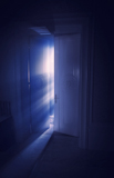 Blue+rays+of+light+behind+the+door