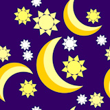 Vector.+Seamless+ornament+with+moon+in+colour