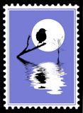 vector+silhouette+of+the+bird+on+postage+stamps