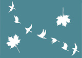 vector++silhouettes+of+the+cranes+and+maple+leafs