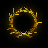 Vector+illustration+%13++gold+laurel+wreath+with+ribbon+on+black+background