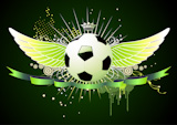Vector+illustration+of+style+soccer+football+winged+emblems