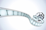 Vector+illustrator+of+movie+reel+with+a+strip+of+exposed+frames