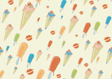 Seamless+Pattern+made+of+cool+hand-drawn+ice+creams+in+different+colors+in+retro+style+.+Vector+illustration
