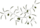Vector+illustration+of+simple+Olive+branch+three+with+green+olives