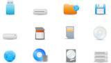 Vector+illustration+%13++set+of+elegant+simple+icons+for+common+storage+devices