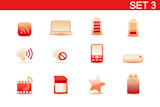 Vector+illustration+%13++set+of+red+elegant+simple+icons+for+common+computer+and+media+devices+functions.Set-3