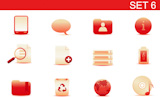 Vector+illustration+%13++set+of+red+elegant+simple+icons+for+common+computer+and+media+devices+functions.+Set-6