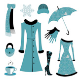 Vector+illustration+of+woman+accessories+set+related+to+winter+glamour+fashion.