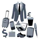 Vector+illustration+of+bussiness+man+accessories+set.