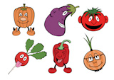 Vector+illustration+of+funny%2C+cute+vegetable+icons+set.