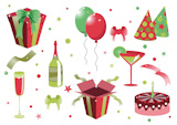 Vector+illustration+of+funny+birthday+icons.+Suitable+for+birthday+cards+and+invotations.