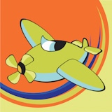 Vector+illustration+of+Transport+Cartoon.+Little+funky+airplane