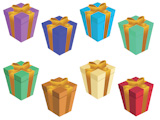 Vector+illustration+of+Colorful+gift+boxs+set