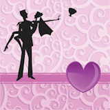 Vector+illustration+of+funky+wedding+invitation+with+cool+sexy+couple
