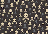 Vector+illustration+of+skull+and+bone+pattern+on+the+black+background