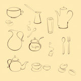 Vector+illustraition+of+kitchen+utensil+Design+Set+made+with+simple+line+only