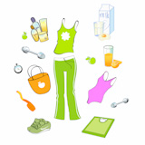Vector+illustration+of+different+items+related+to+sport+and+healthy+lifestyle.