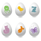 Vector+Illustration+of+Easter+eggs+icon+set