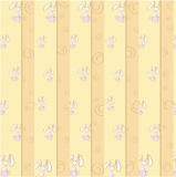 Cartoon+vector+illustration+of++retro+striped++background+with+Cute+little+rabbits
