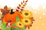 Vector+illustration+of+bright+thanksgiving+day+autumn+background